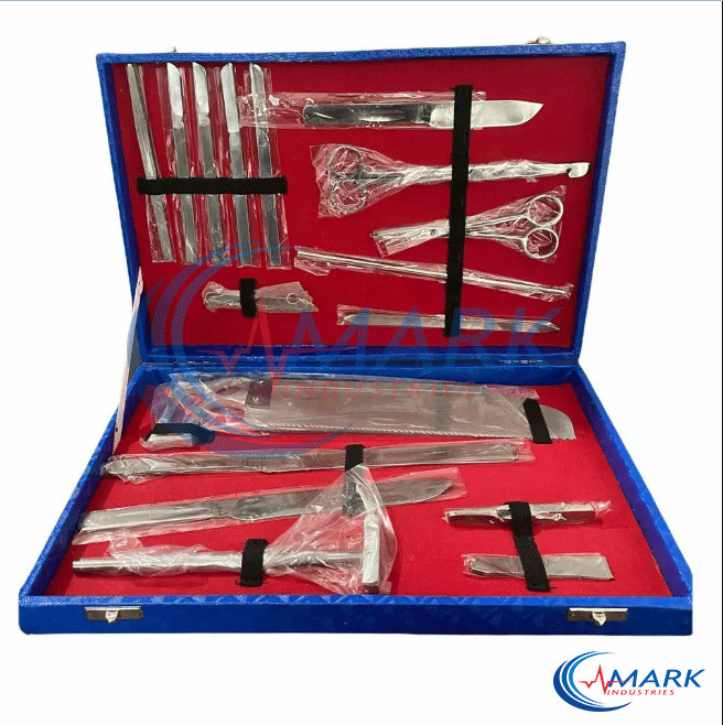 Dissection Kit Post Mortem Instrument Set Autopsy Anatomy 19Pieces In Wooden Box