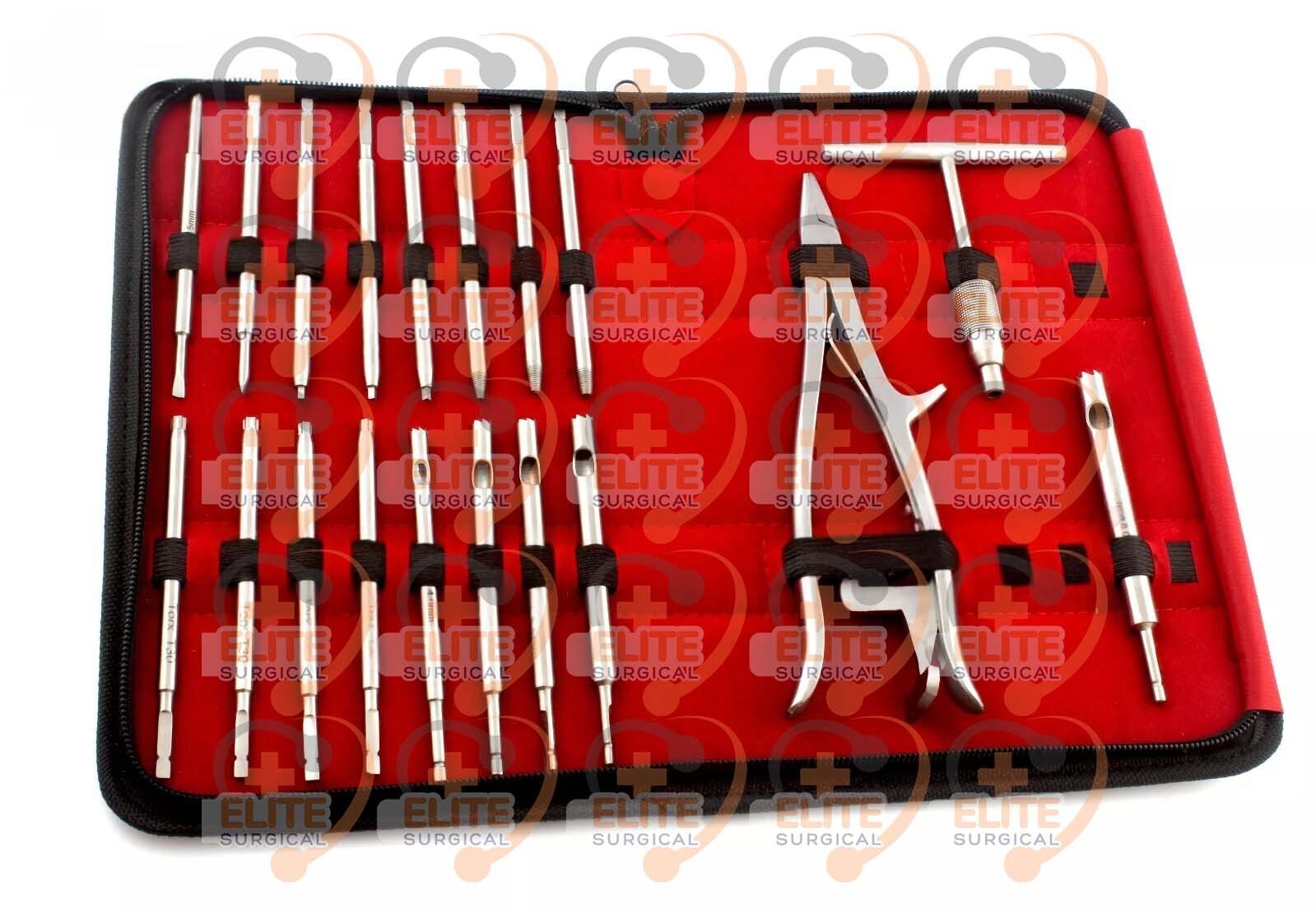 Broken Screw Removal Instrument 19 PCs Set With Case Orthopedics Broken Screw Ex
