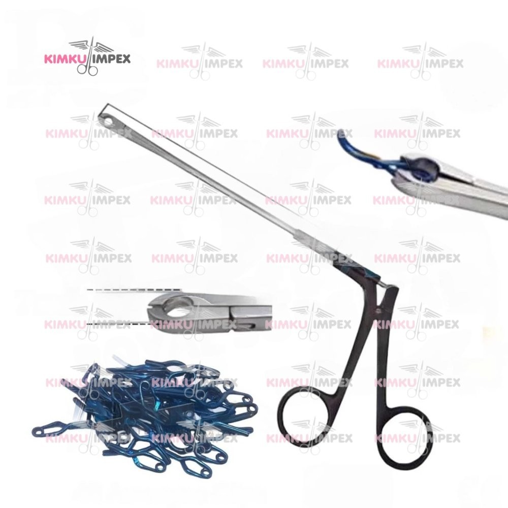 Aneurysm Clip Applicator 360 Degree Rotatable TL 13cm + 40 Aneurysm Clips CE