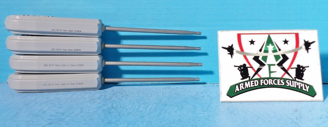 4 PCS MITEK 219203 HEX DRIVER 3.5 CANNULATED 219204 4.0 SURGICAL ORTHOPEDIC