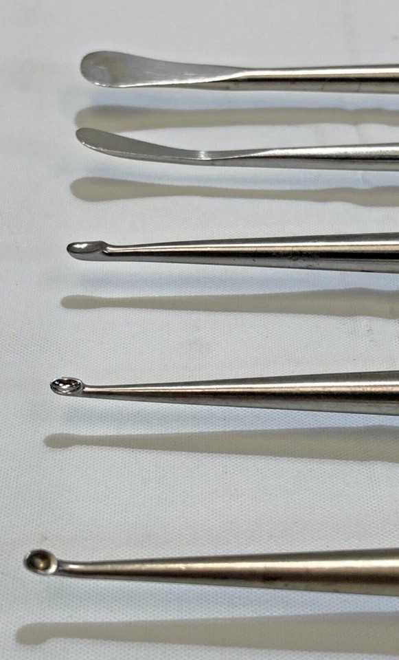 Set of 5 V. Mueller Cobb Elevators & Curette Set Neuro Spine Orthopedics