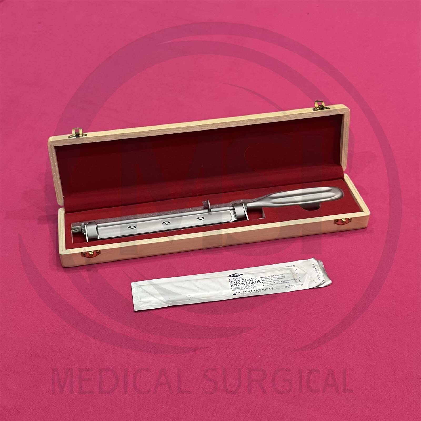 Humby Skin Graft Knife set of 2 PCs Knife and Blade in Wooden Box German Qualit