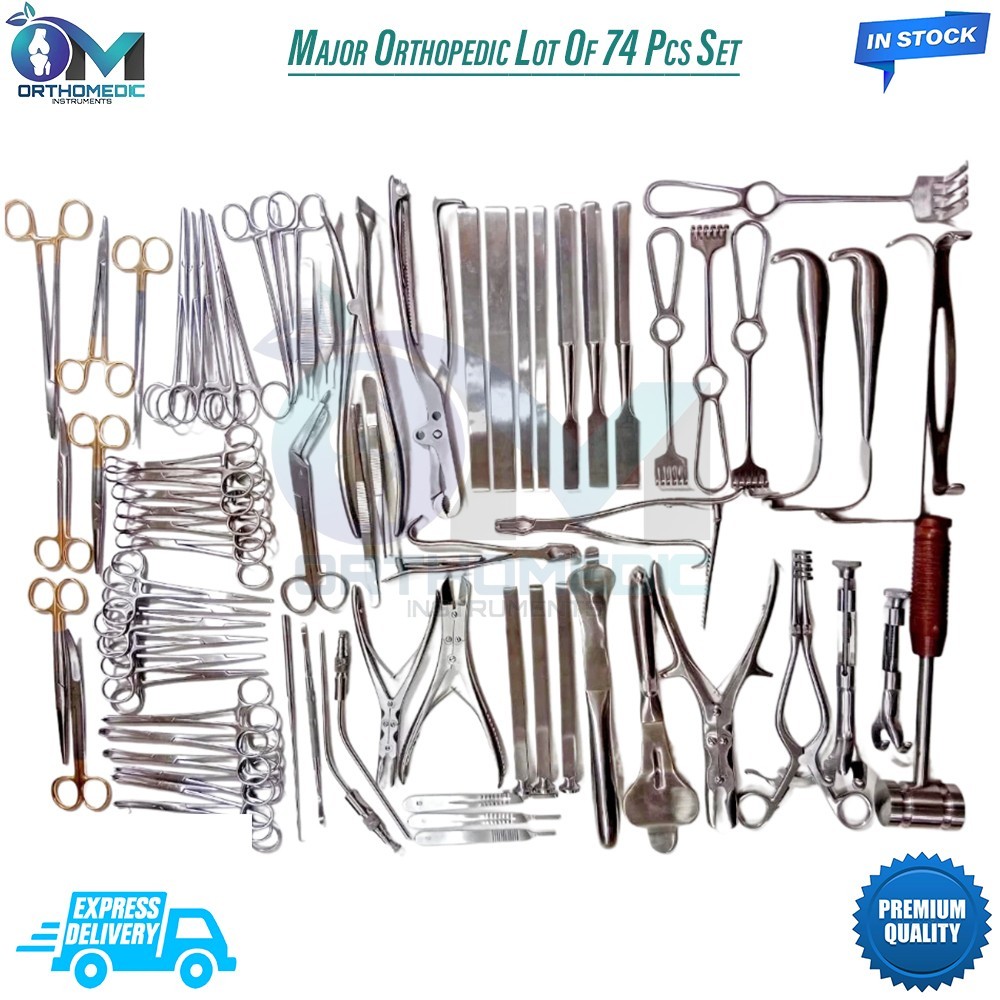 Basic Major Orthopedic Lot Of 74 Pcs Set Surgical Instruments