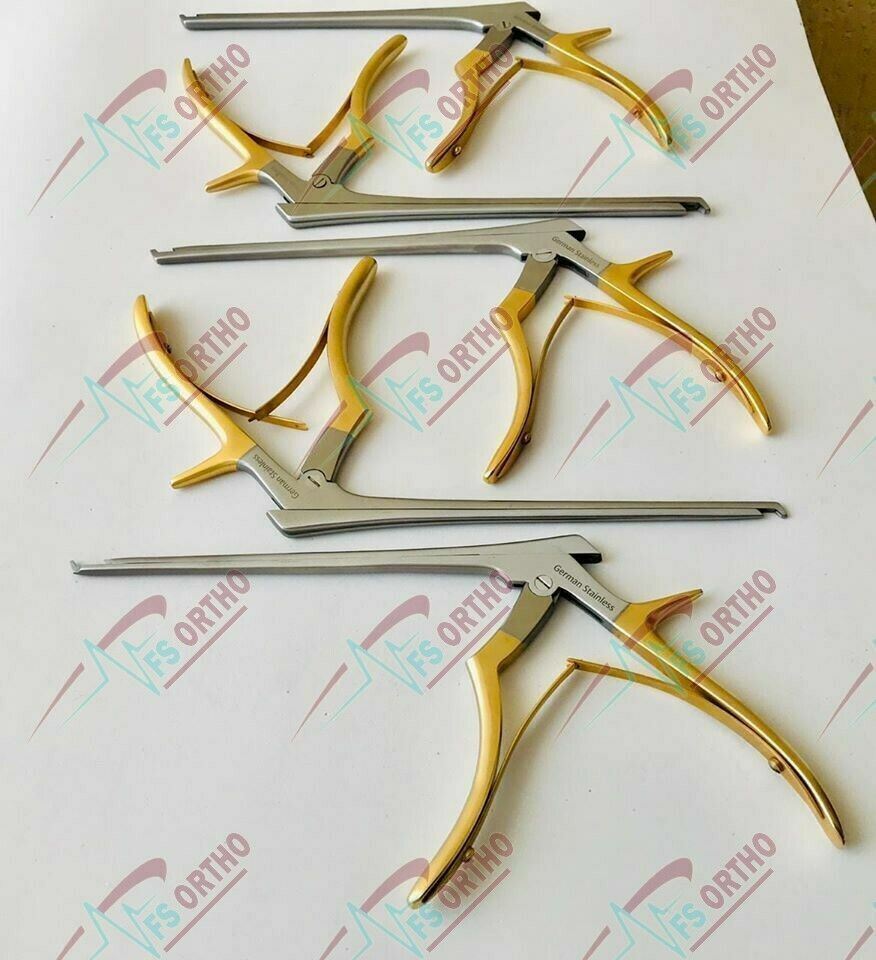 KERRISON Rongeurs Silver & Gold (1, 2, 3, 4, 5mm) Cervical Orthopedic Surgical