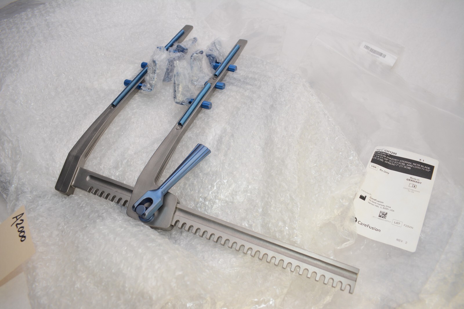 NEW V. Mueller Titanium ANKENEY Sternal Retractor CH1290 11-1/2″ Arm 7″ Spread