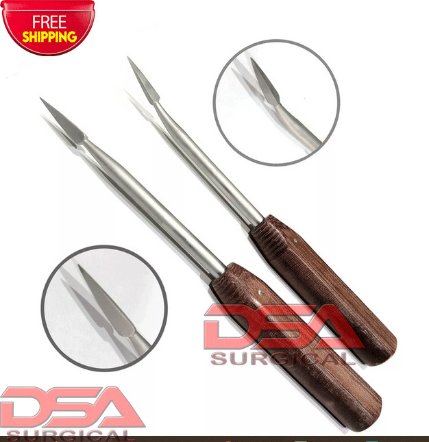 Bone Awl Fiber Handle Straight & Curved Orthopedic Bone Surgery Instrument 6 Pcs