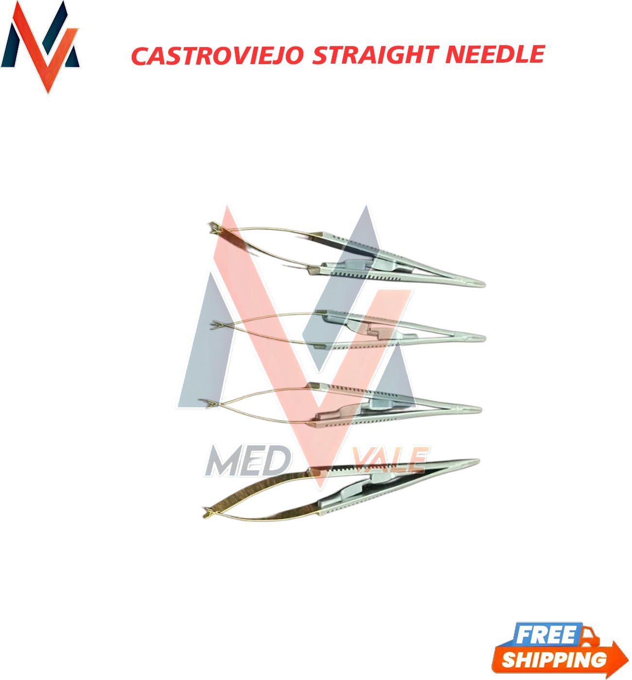 Lot of 4 HU FRIEDY Castroviejo straight Needle Holder 7 18cm NH5024