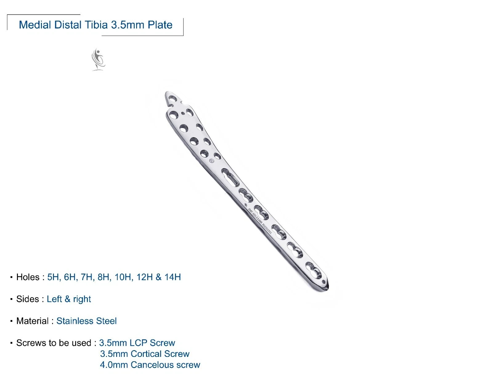 14 Plates Medial Distal Tibia Plate LCP 3.5mm Veterinary Orthopedic Implant