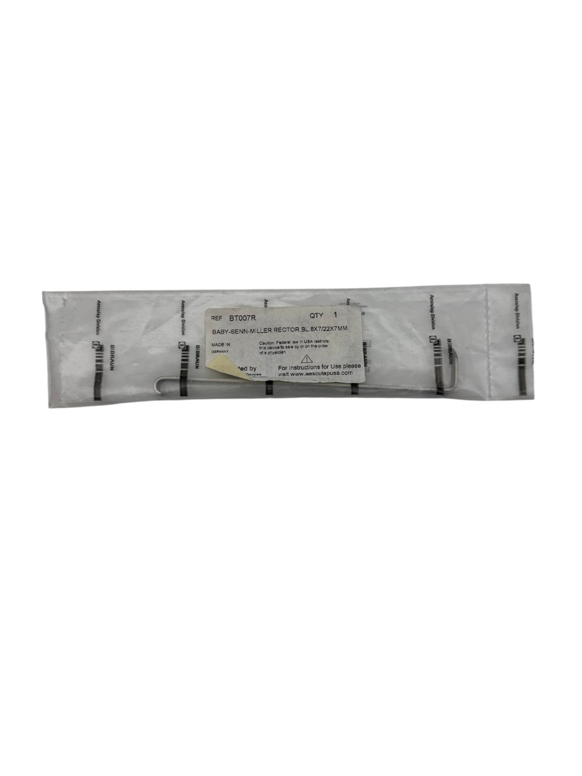 Aesculap BT007R Senn-Miller Wound Retractor Flat Handle 6⅛”