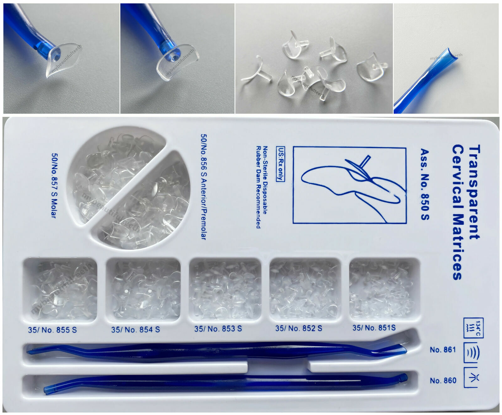 Dental Transparent Cervical Matrices Assortment Composite Gingival Retractor Kit