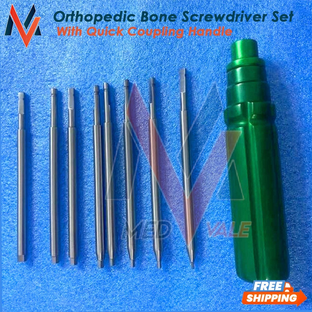 Orthopedic Bone Screwdriver Set With Quick Coupling Handle Surgical Instruments