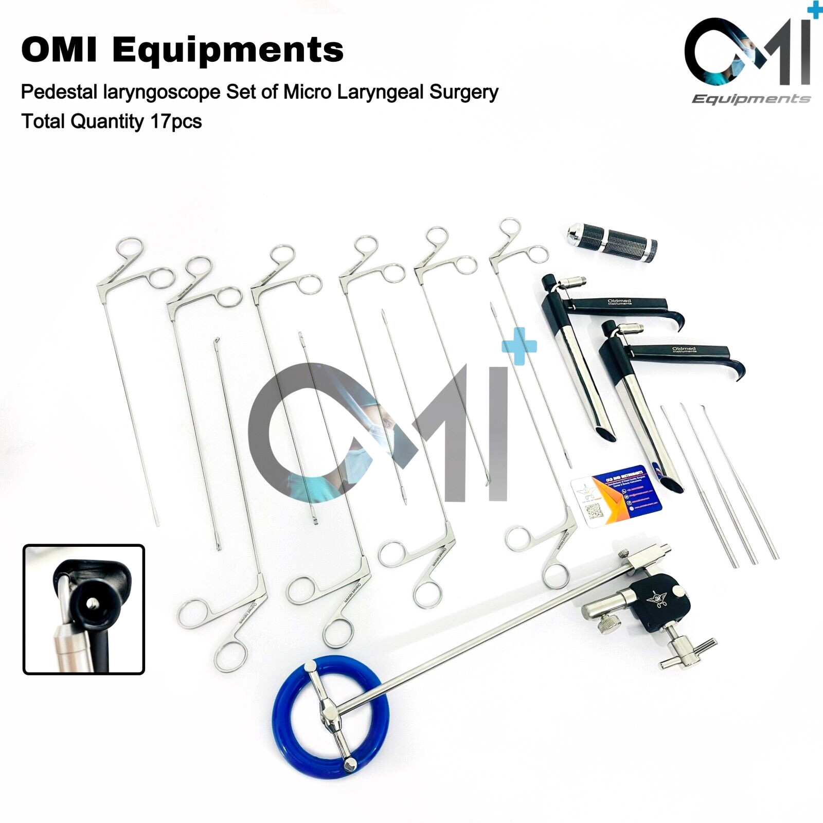 Pedestal Laryngoscope Kit Micro Laryngeal Surgery ENT Instruments Endoscopy Set