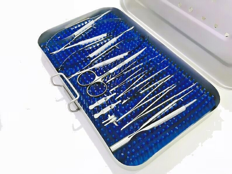Micro Hand Surgery Instruments Set Microvascular Clamps Suture Forceps Scissors