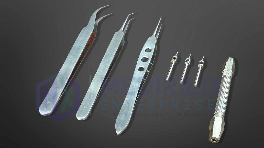 7PCS Hair Transplant FUE Punch Kit Punch Sizes 0.8,0.9,1.0mm and Handle, forceps