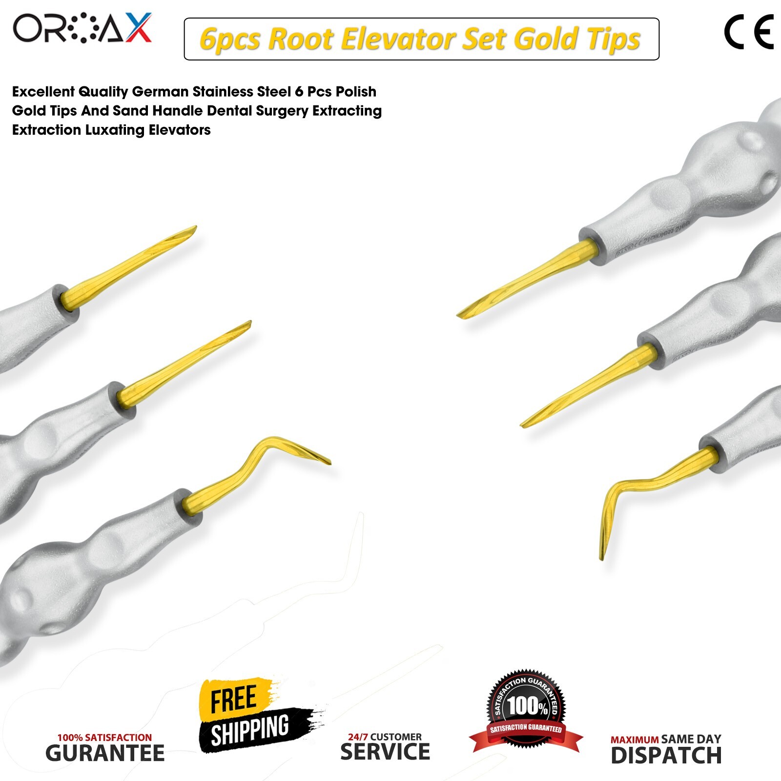 Advanced Root Tip Luxating Elevators Precision Surgical Kit for Tooth Extraction