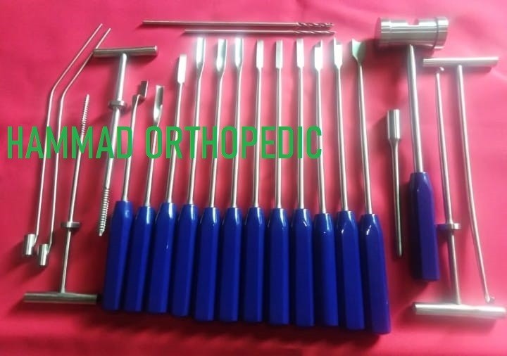 22PCS Cement Removal Instruments Set Titanium Blue Precision Tool Kit