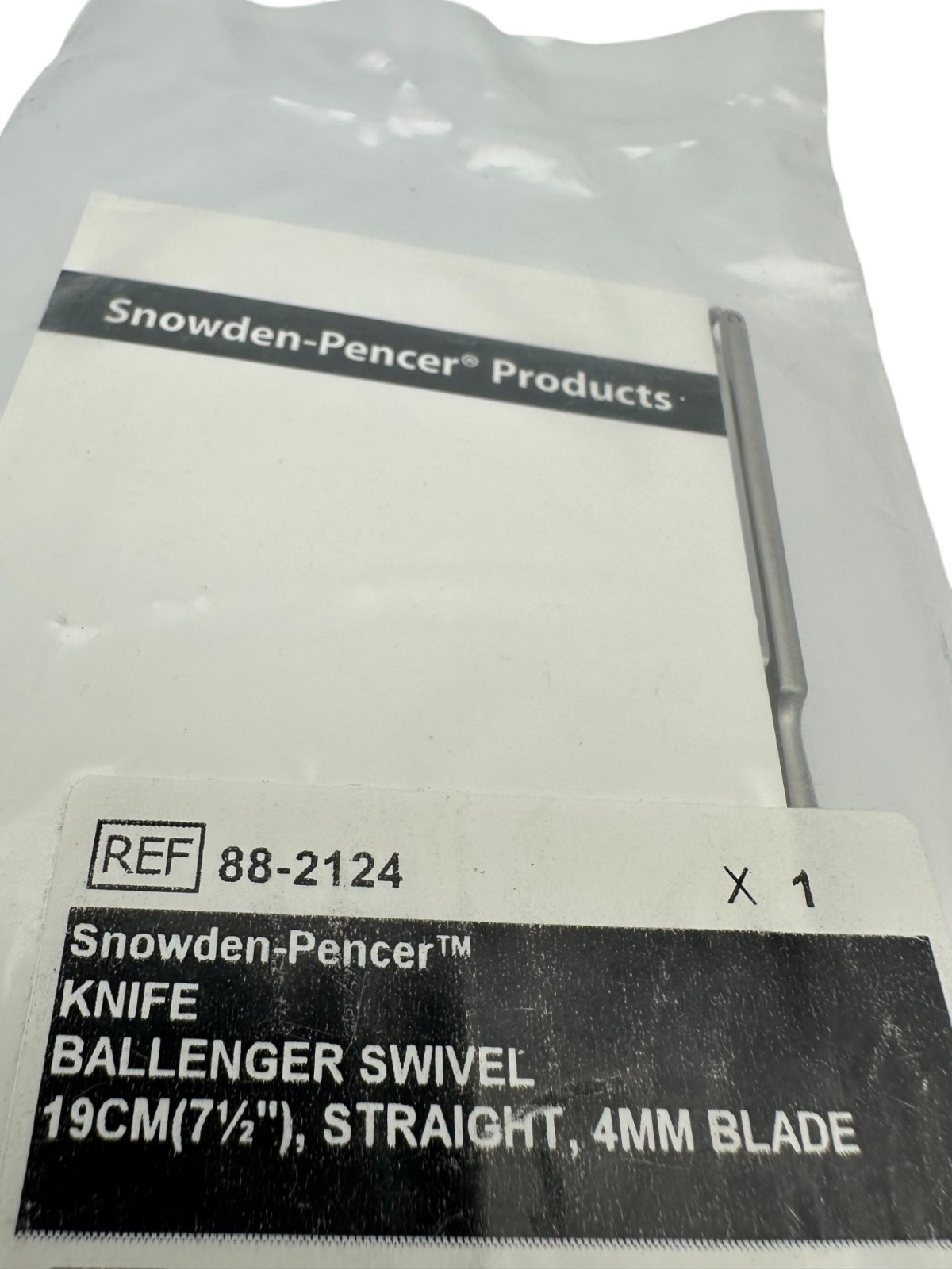 Snowden-Pencer 88-2124 Ballenger Swivel Knife, Straight, 4mm Blade, 7-1/2″