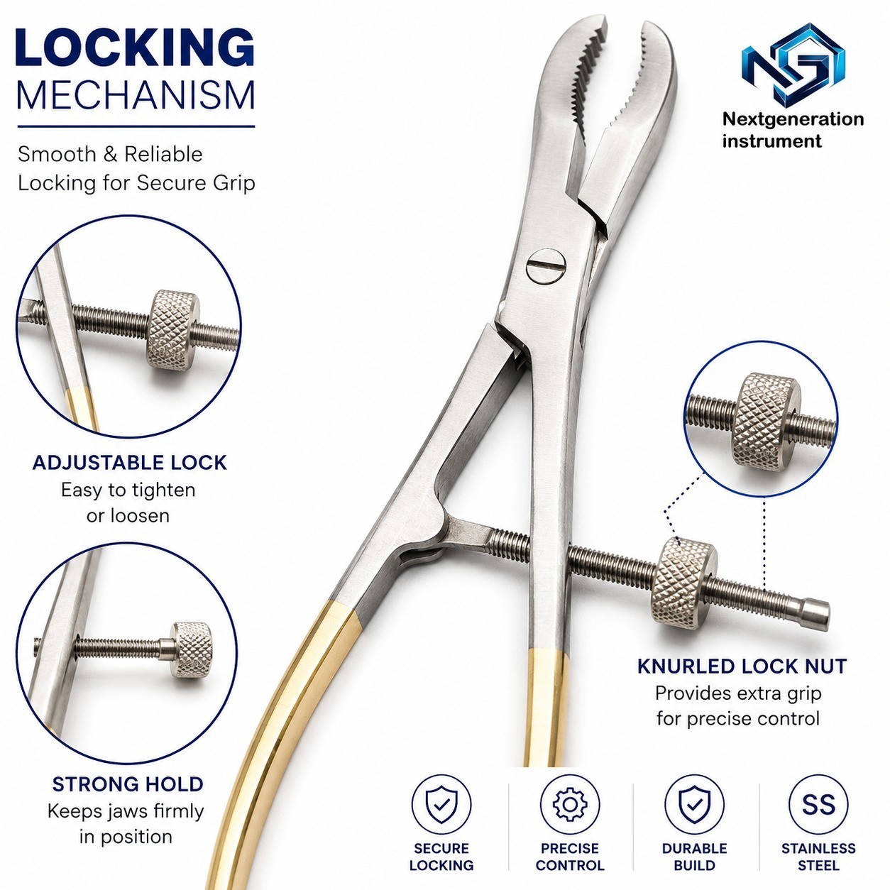 Bone Reduction Holding Forceps 3PCS Orthopedic Surgical Stainless Instrument Set
