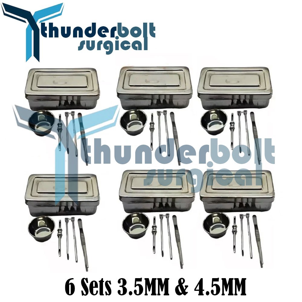 6 Sets HRT Trocar 3.5 mm & 4.5mm Hormone Replacement Pellet Insertion Kit