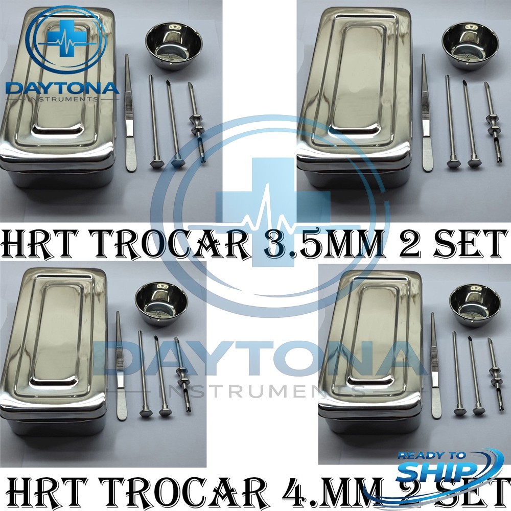 4 sets HRT Trocar Set 3.5mm & 4.5mm Hormone Replacement Pellet Insertion Kits