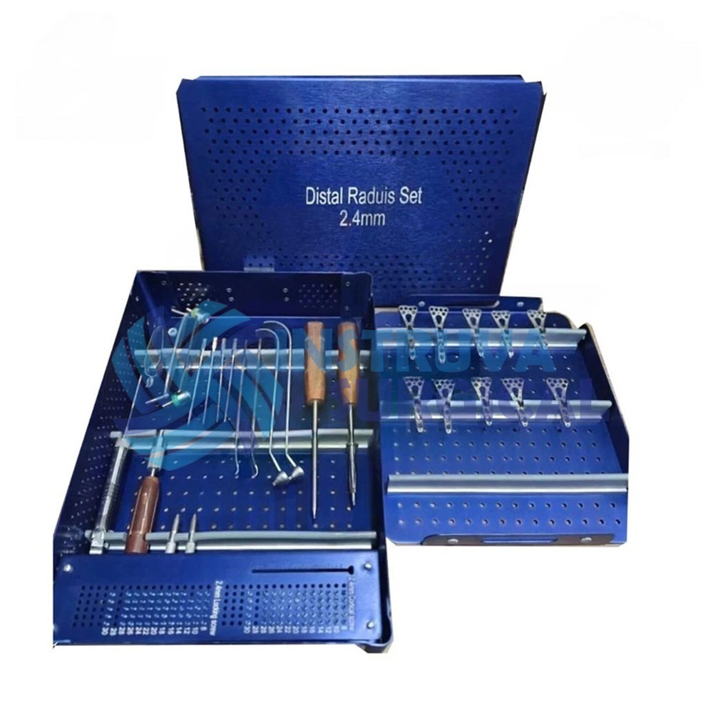 2.4MM Distal Radius Instruments Set With Box Plates & Screw Top Quality