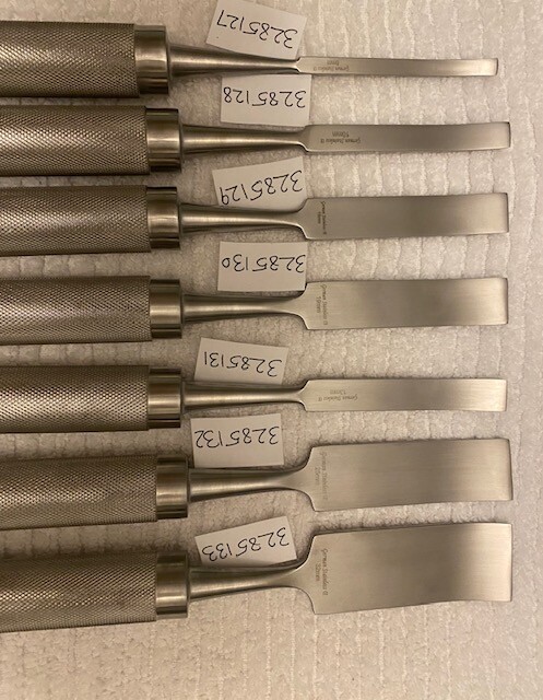 7PCS SET-COBB OSTEOTOME CURVED 11″ BLADE W/–6,10,16,19,13,25,32