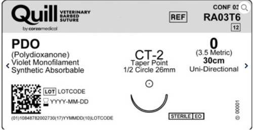 Quill Veterinary Barbed Suture – General Surgery