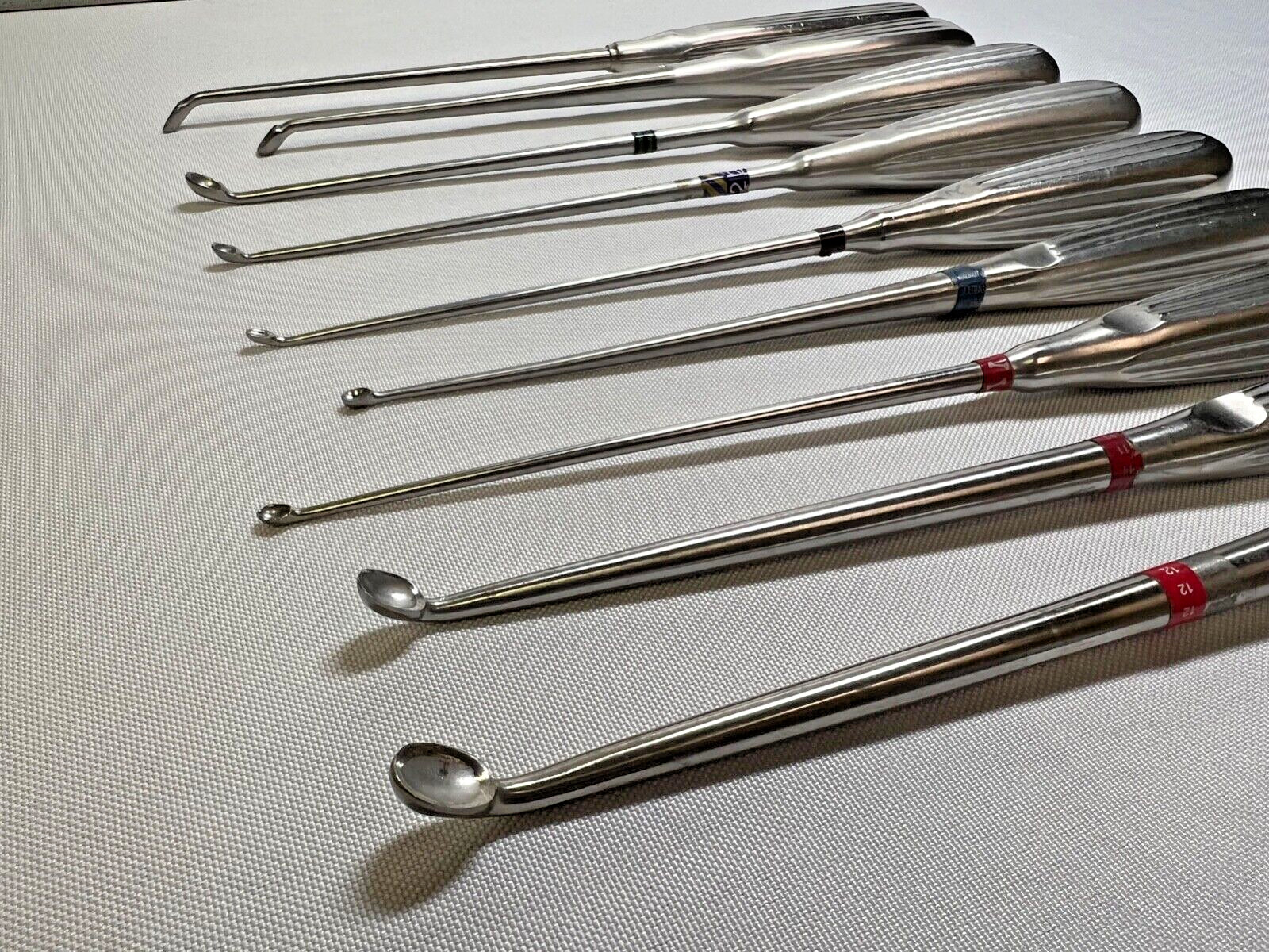 Set Of 9 V.Mueller Aesculap Codman Bone Curettes Spinal Orthopedics