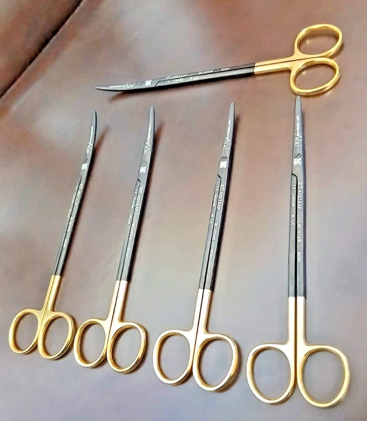 Lot of 5 AESCULAP BC263WB METZENBAUM NOIR DUROTIP CURVED SCISSORS 180mm 9