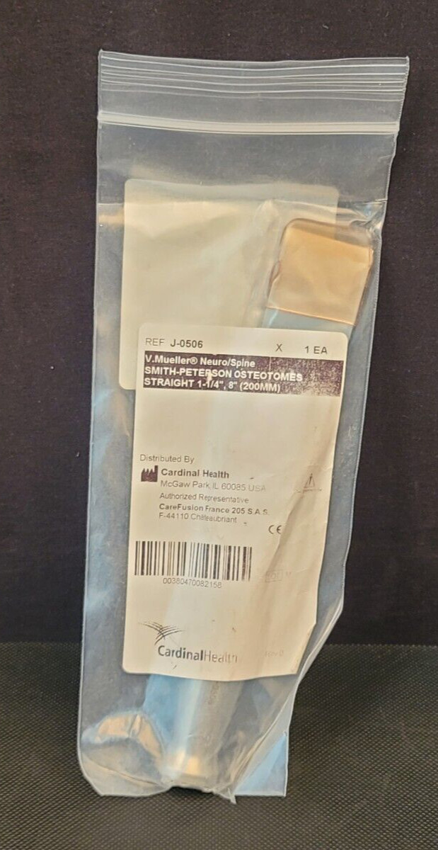 V. Mueller J-0506 Smith Peterson Osteotome Straight 1-1/4″ 8″