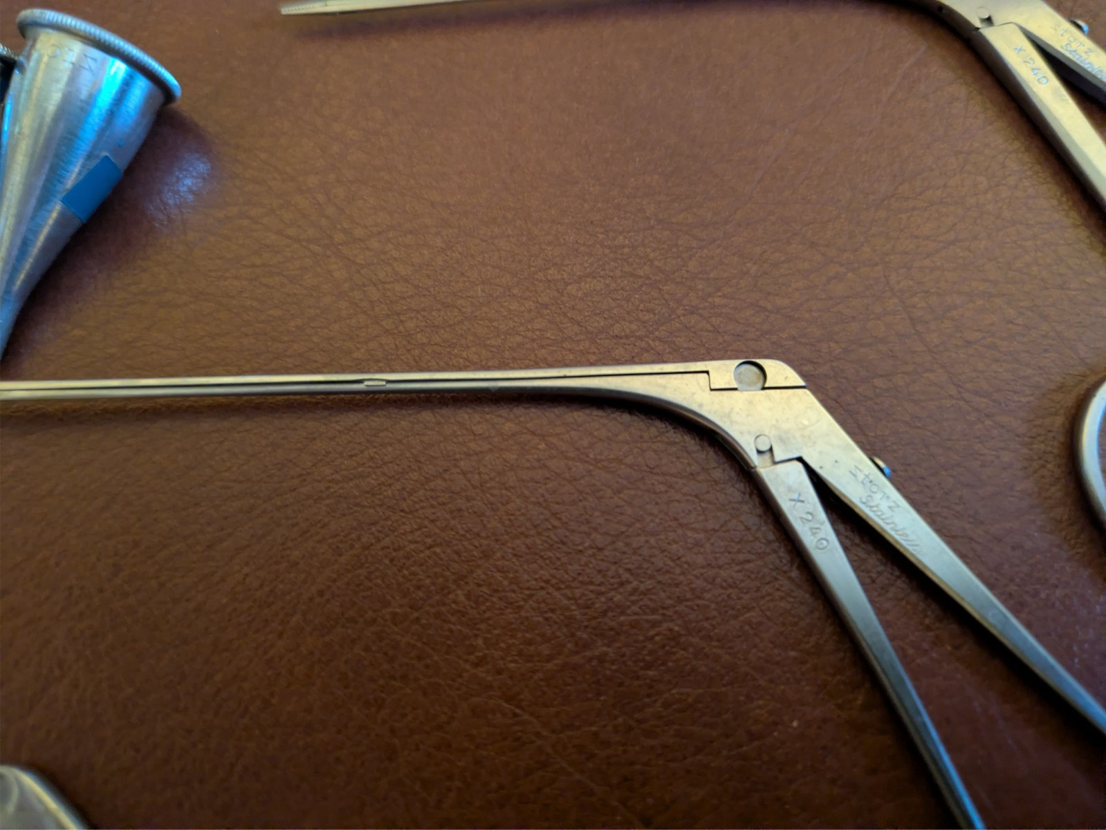 Storz ENT Myringotomy Instrument Set w/ Sterilization Case 3 Ear Nose Graspers