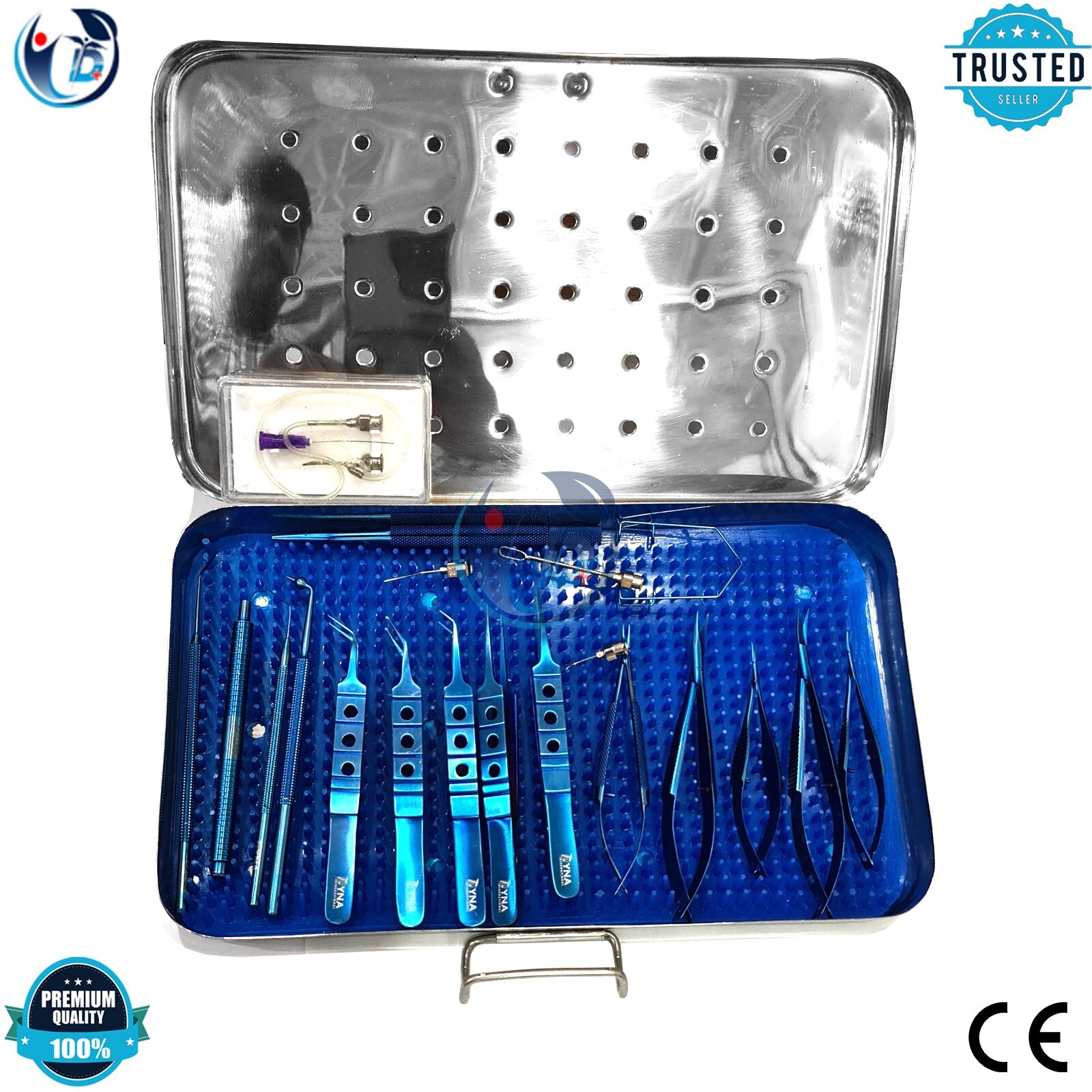Eye Cataract Titanium Set 21 PCS Ophthalmic Surgical Instruments Set With Box