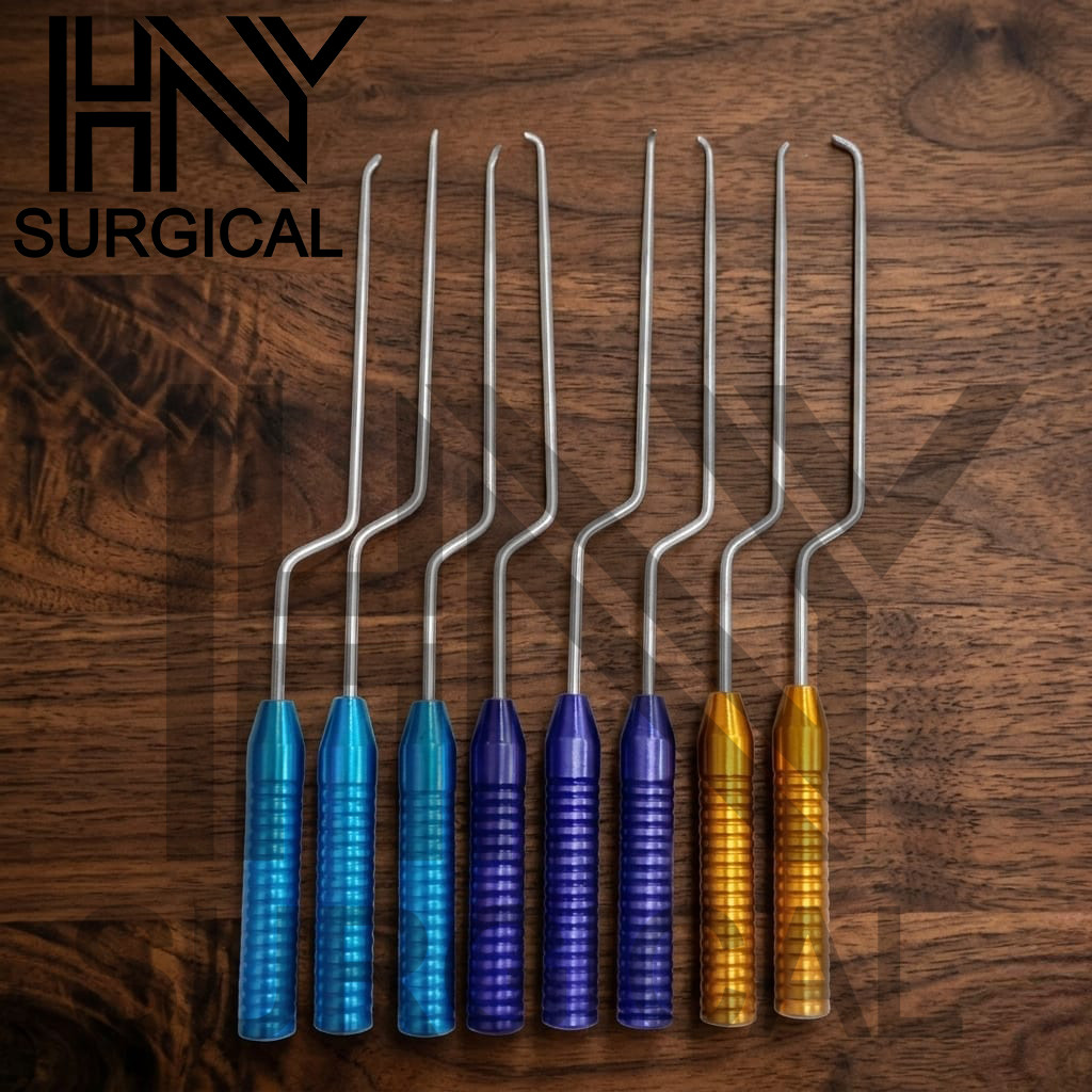 8 Cervical Curette German Steel Colored Handles Orthopedic Spine Instruments Set