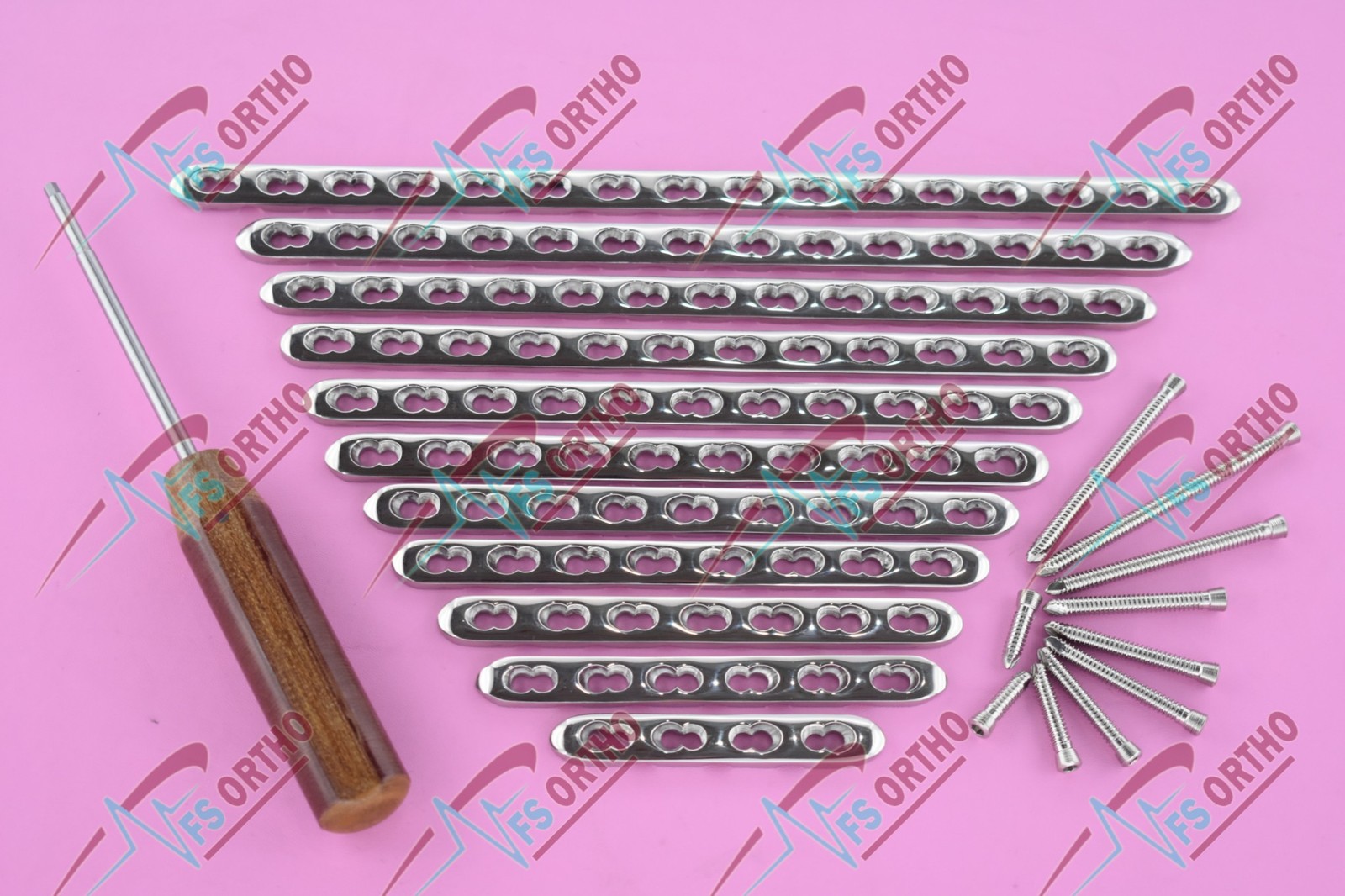 4.5mm Narrow Locking Plates 6-14 Hole + 5mm LCP Screws 116PC SS316L