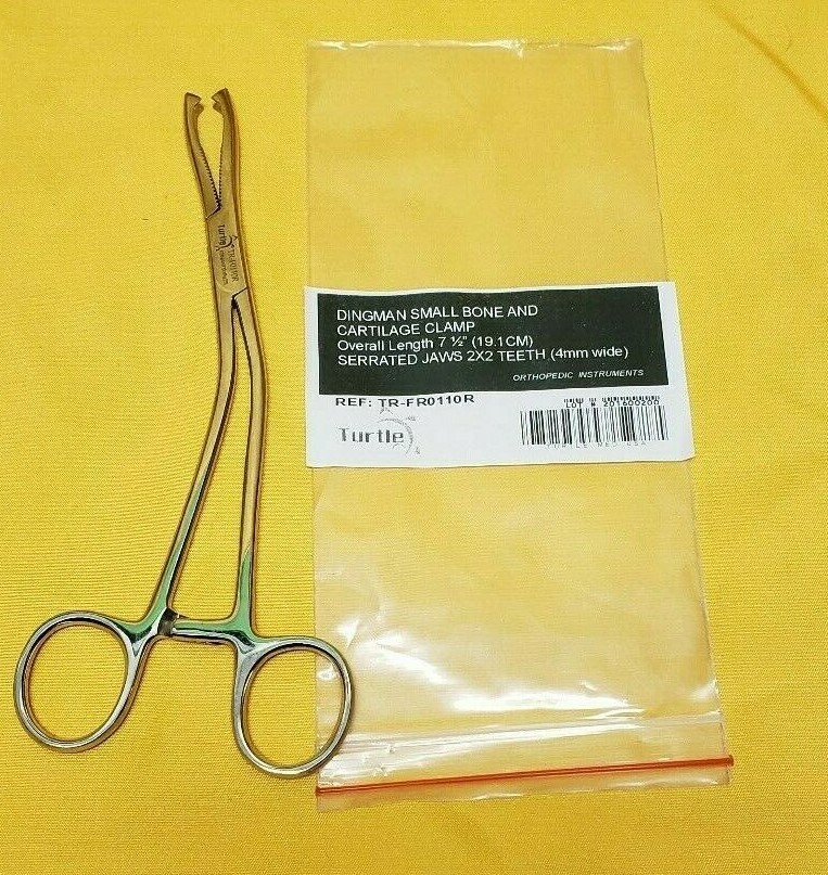 Turtle Dingman Cartilage Bone Clamp, 2×2 teeth 7.5″ REF: TR-FR0110R