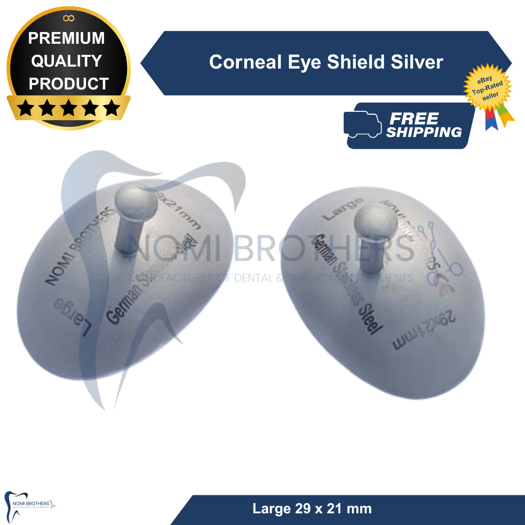 Surgical Stainless Steel Corneal Eye Shield 29mm x 21mm Laser Protectors 2 Pcs