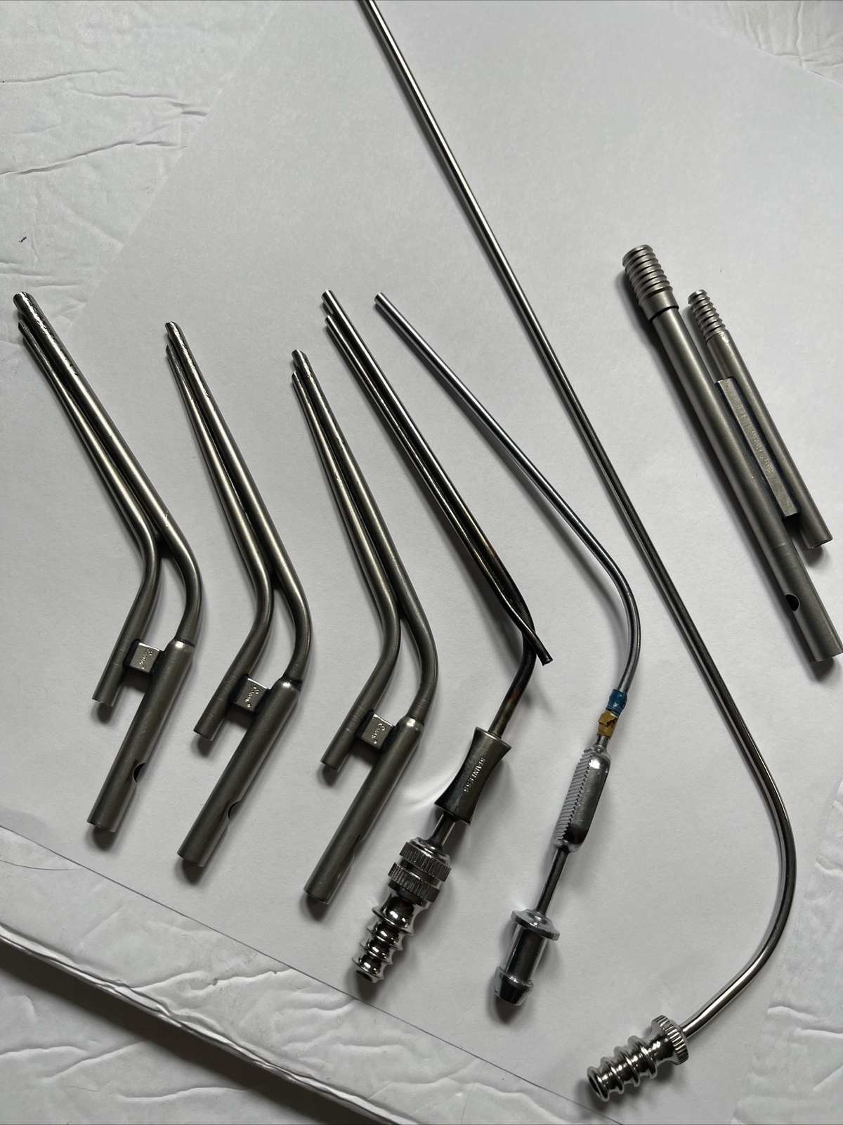 Lot Of 7 Stors Surgical Suction Tubes Stainless 7-10 529209 Essar Carl Storez