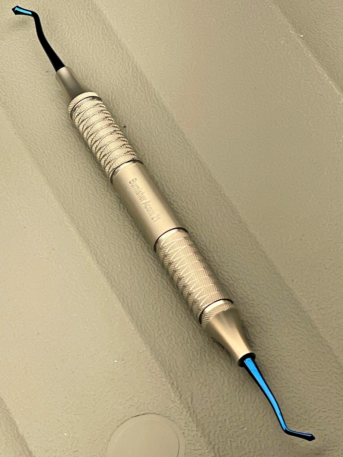 Set of 3 Dental Burnishers ACORN 21, Titanium Blue Coated Tips