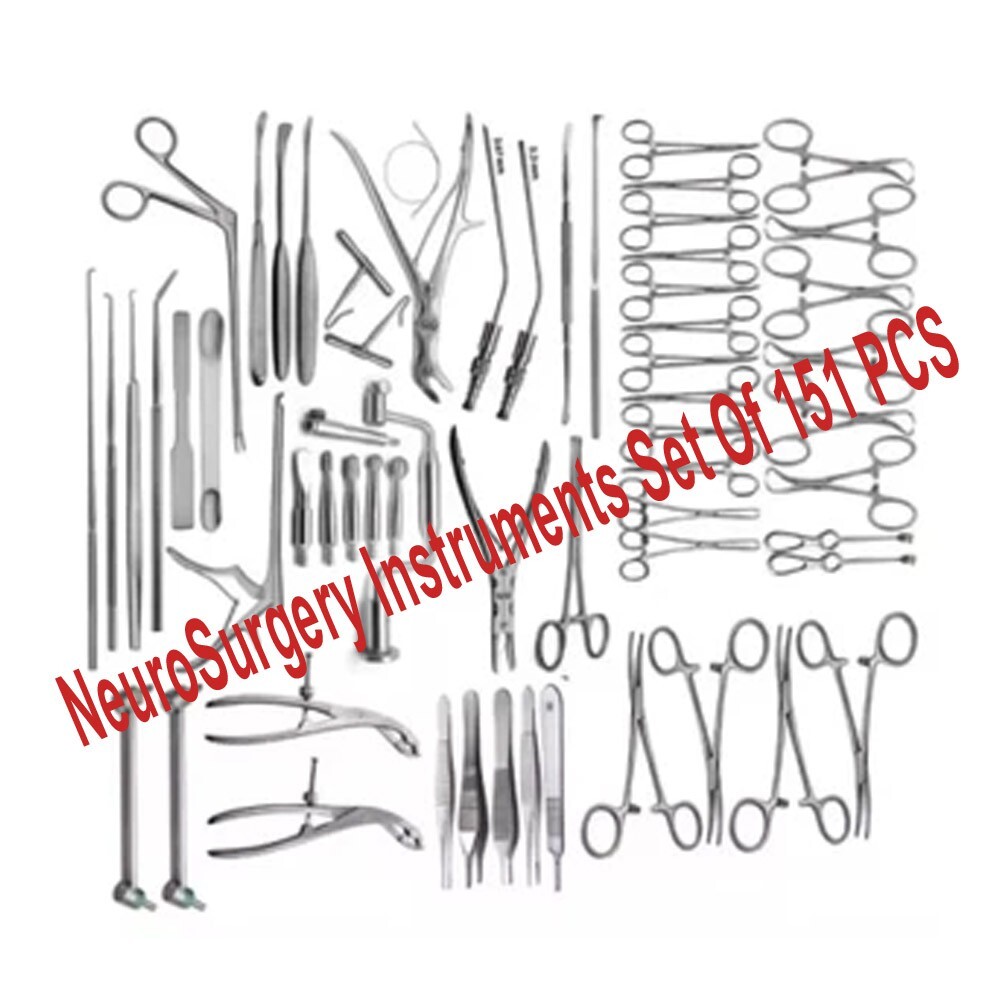 NeuroSurgery Instruments Set Of 151 PCS German Stainless Steel Surgical