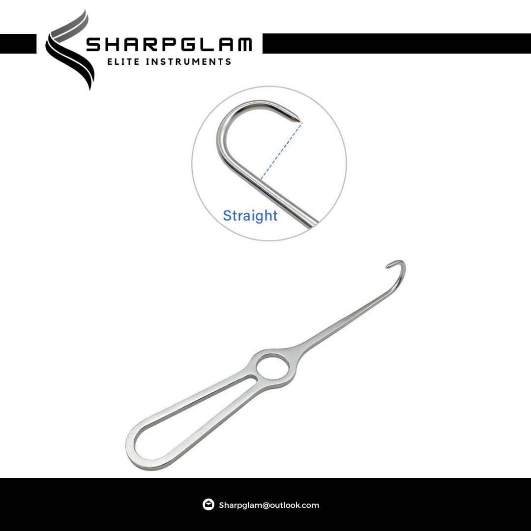 Bone Hook Retractor Lifting Hook knee 9″ Straight Vet Ortho Surgical Instruments