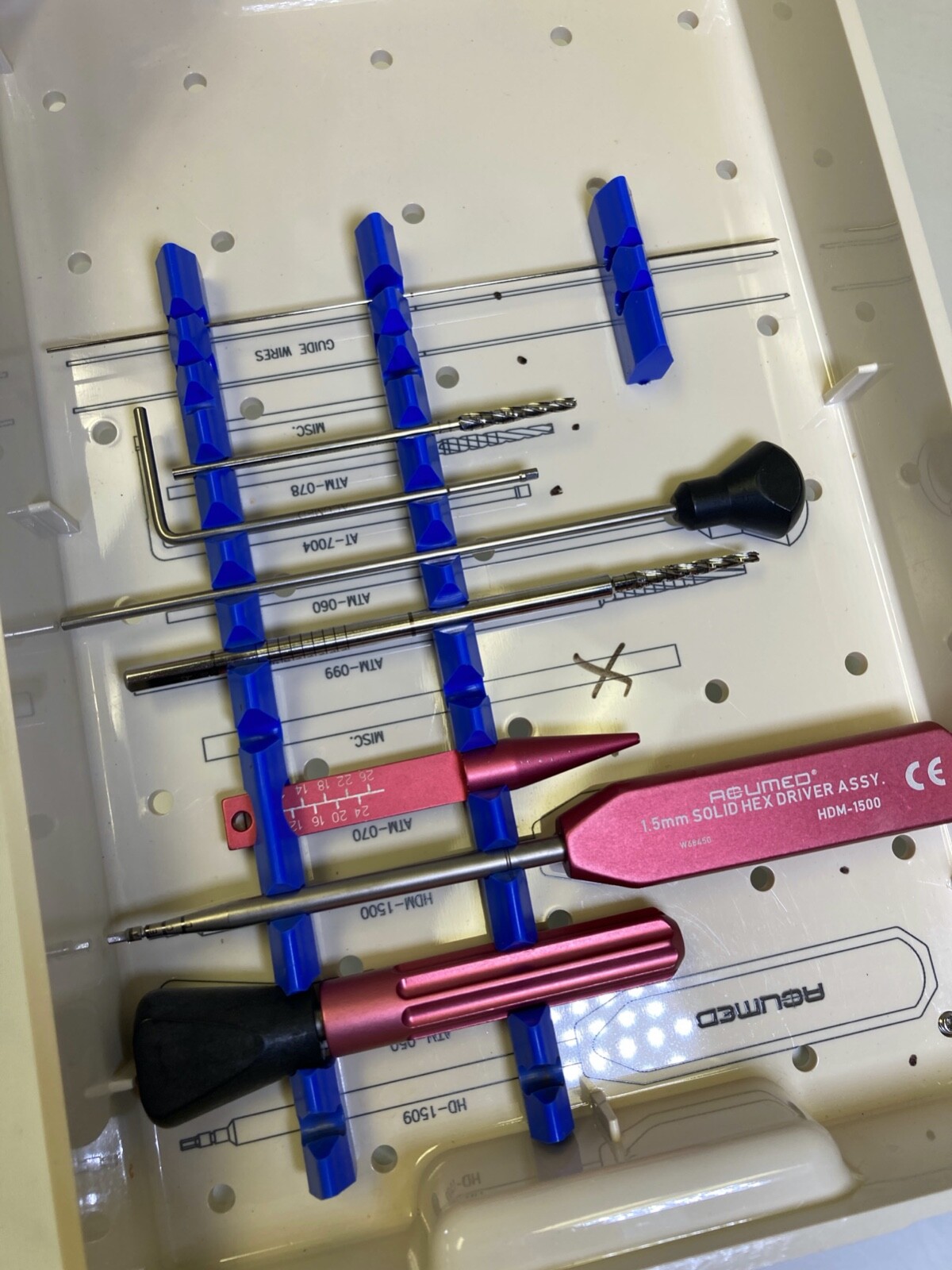 Acumed ATM-031 Mini Acutrak Instrument Set w/ Sterilization Case Orthopedics