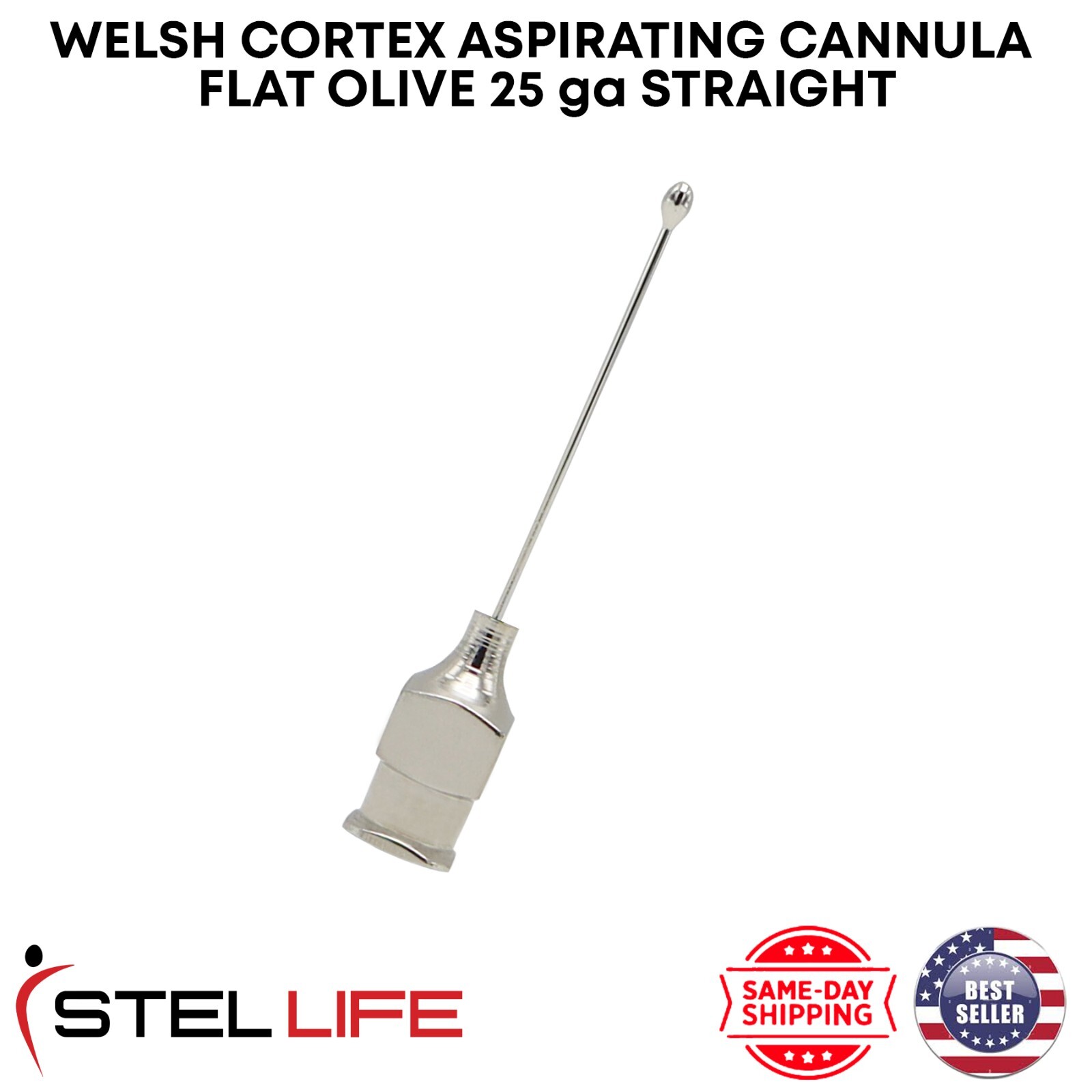 Welsh Cortex Aspiration Cannula 23ga Flat Olive Surgical Instruments