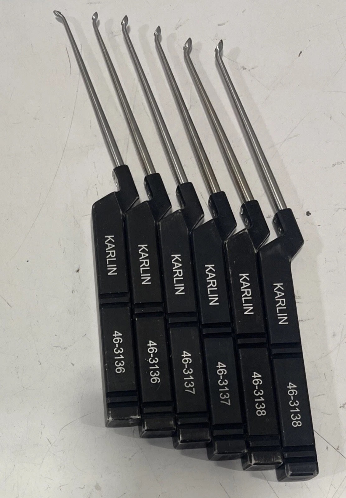 Lot Of 14 Codman Microdiscectomy Karlin Cervical Curettes Set W-Tray