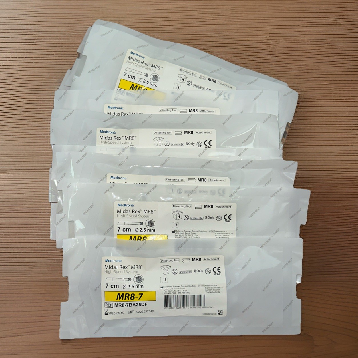 Medtronic Midas Rex MR8-7 REF MR8-7BA25DF Lot. 9 Pieces. In Date.