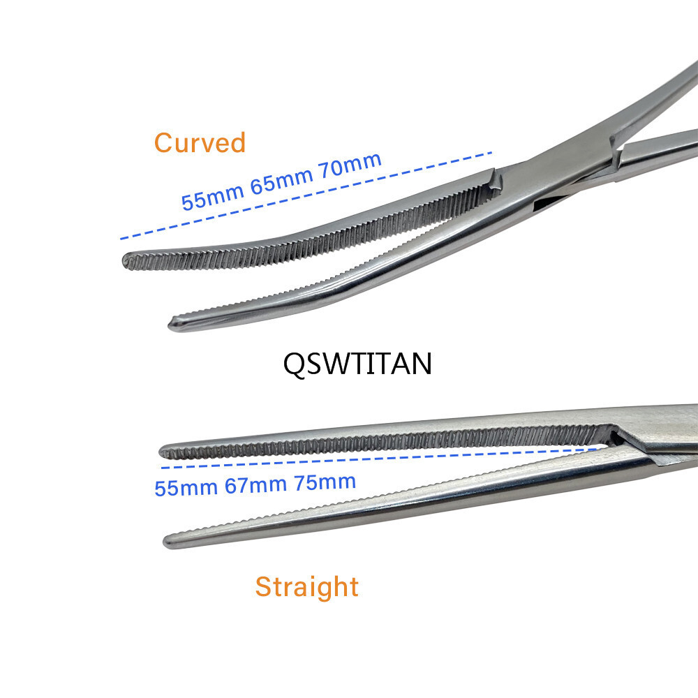 Locking Forceps Artery Surgical Clamp Curved Straight Tip Hemostatic Forceps