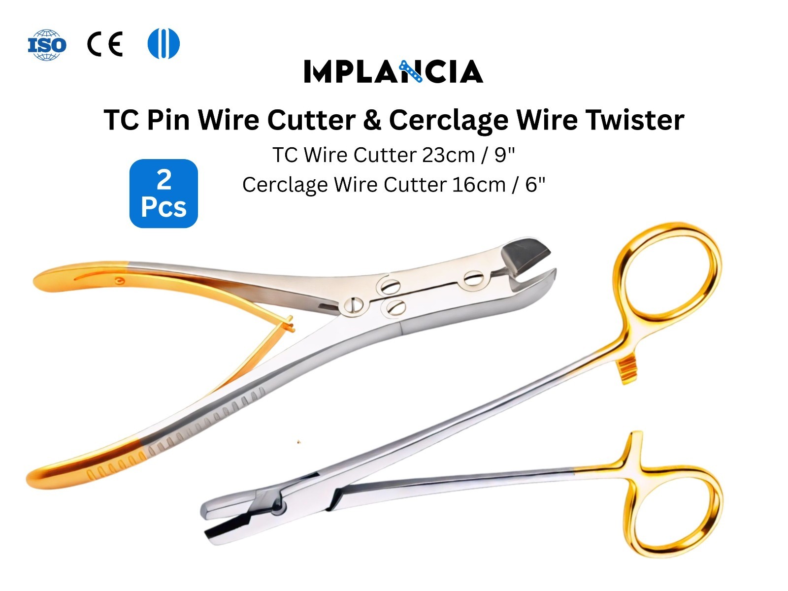 TC Pin Wire Cutter & Cerclage Wire Twister Veterinary Orthopedic Instrument 2 Pc