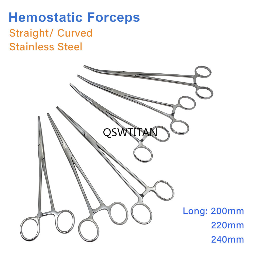 Locking Forceps Hemostatic Forceps Artery Surgical Clamp Curved Straight Tip