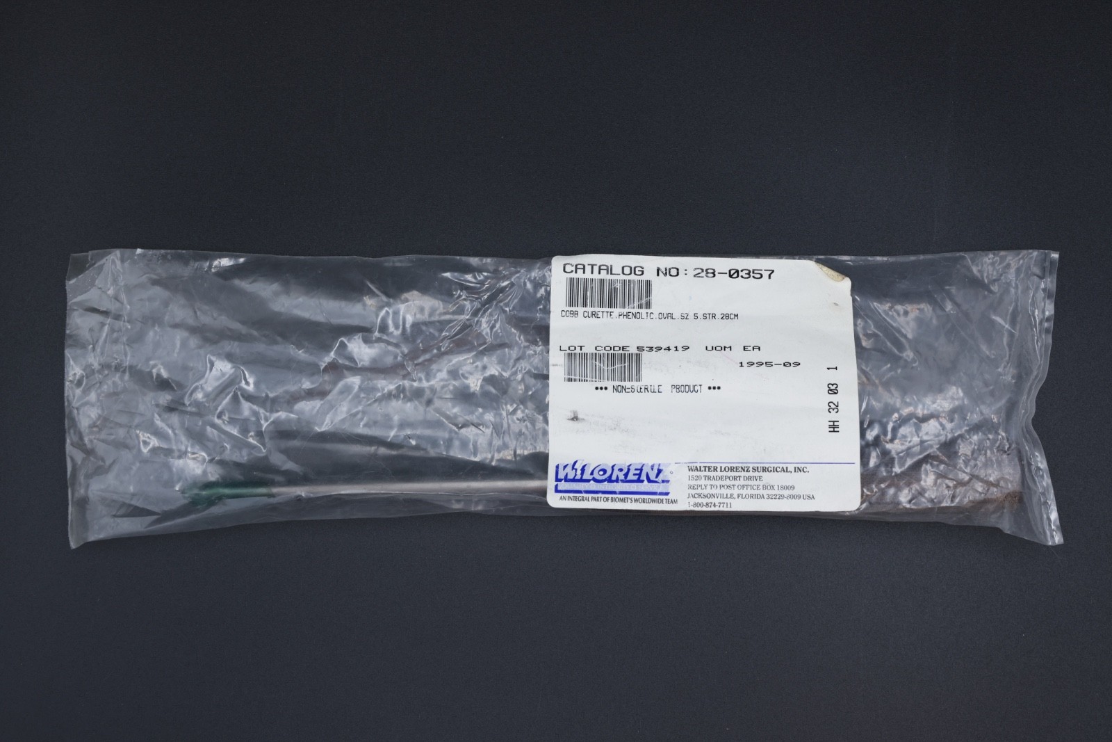 W Lorenz 28-0357 Cobb Curette Oval size 5