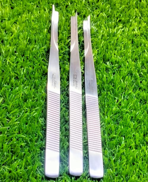 3 Pcs Silver Osteotome 7″ with Single Guard (Straight ,Right, Left )