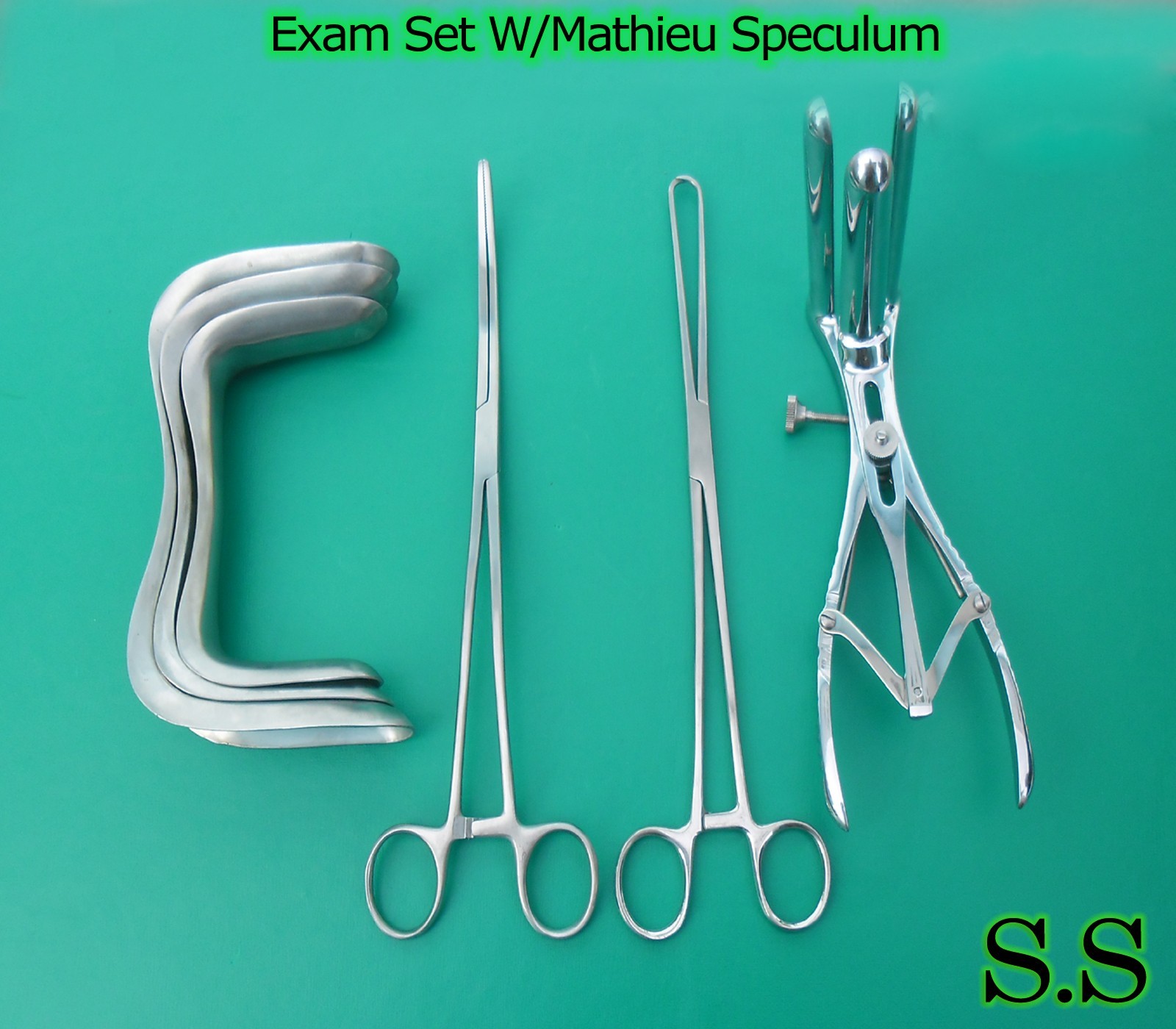 Exam Set W/Mathieu+Sims Speculums Surgical Gynecology Instruments DS-1219